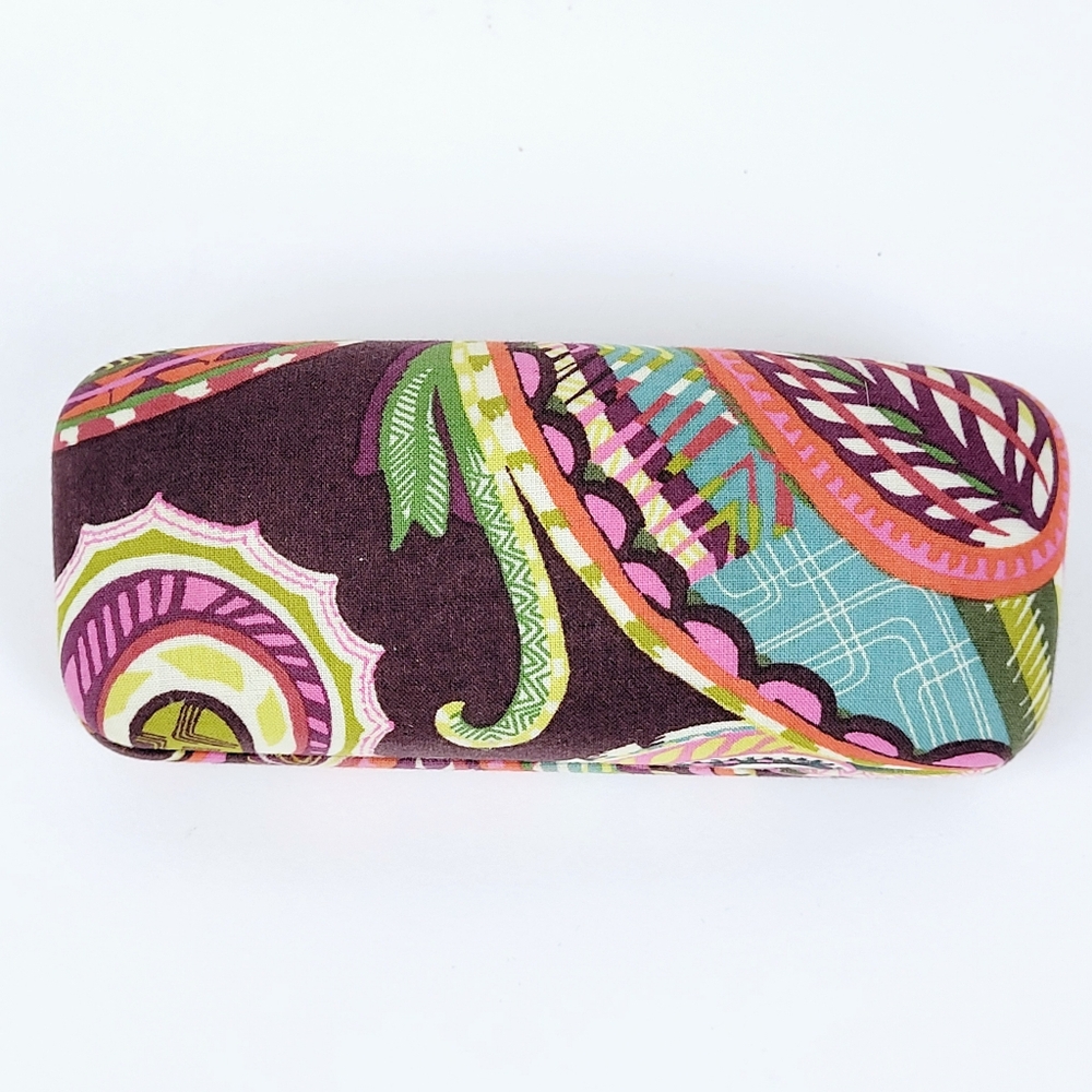 Vera Bradley Eyeglass Hard Case Padded~Floral Brown Blue Green Pink Orange~EMPTY - Picture 7 of 9
